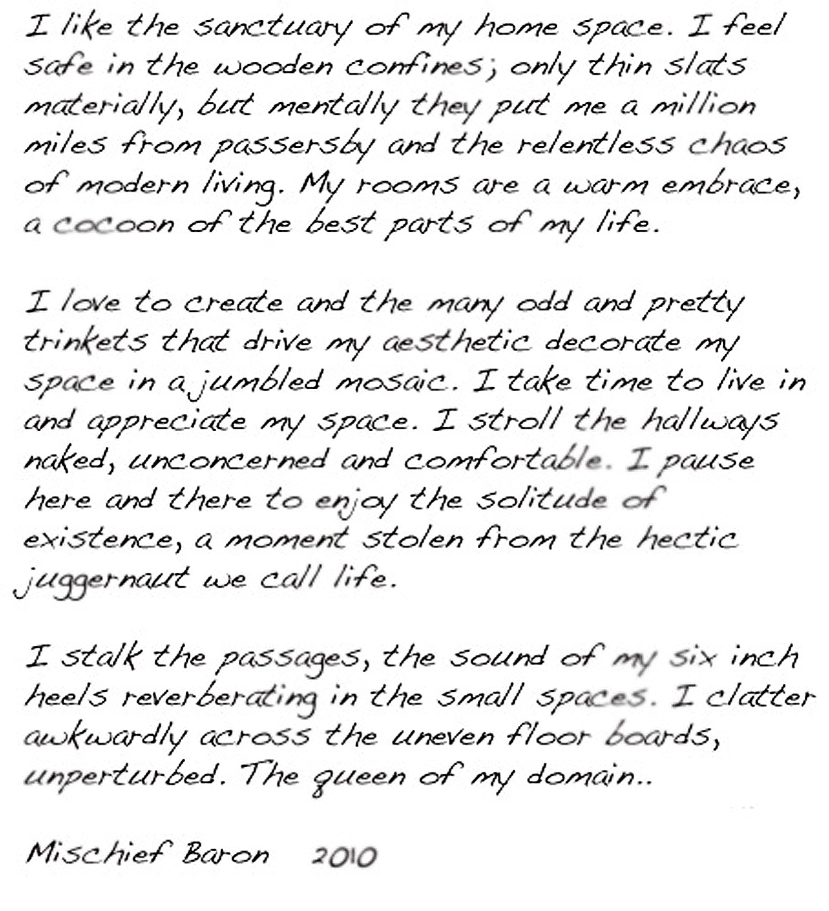 Example participant text — Mischief Baron, 2010